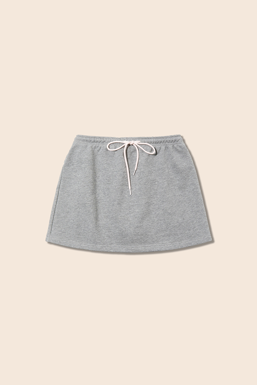 Gray Drawstring Lettered Mini Skirt|yescci-YESCCI.com