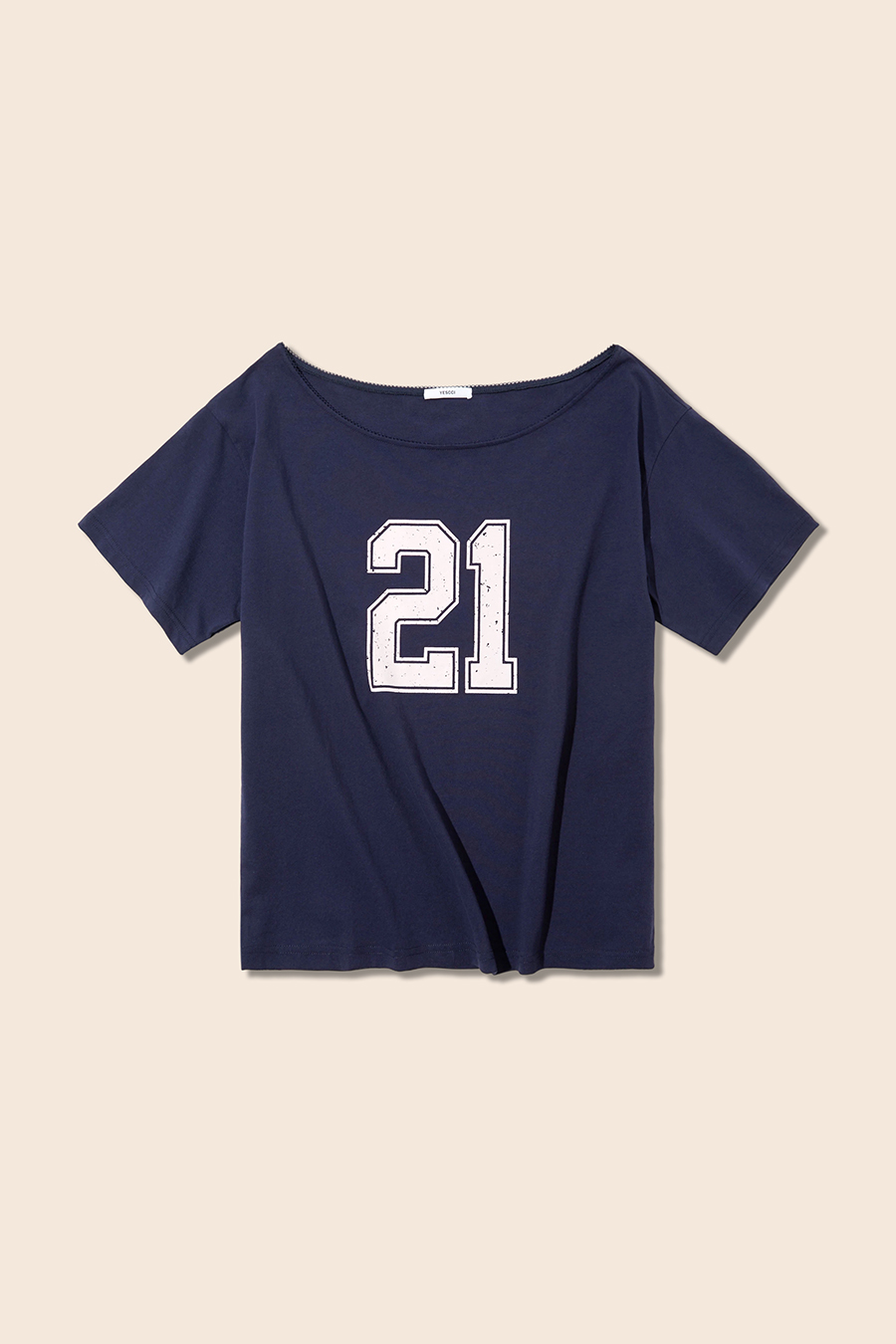 Wide Neck Graphic T-Shirt|yescci
