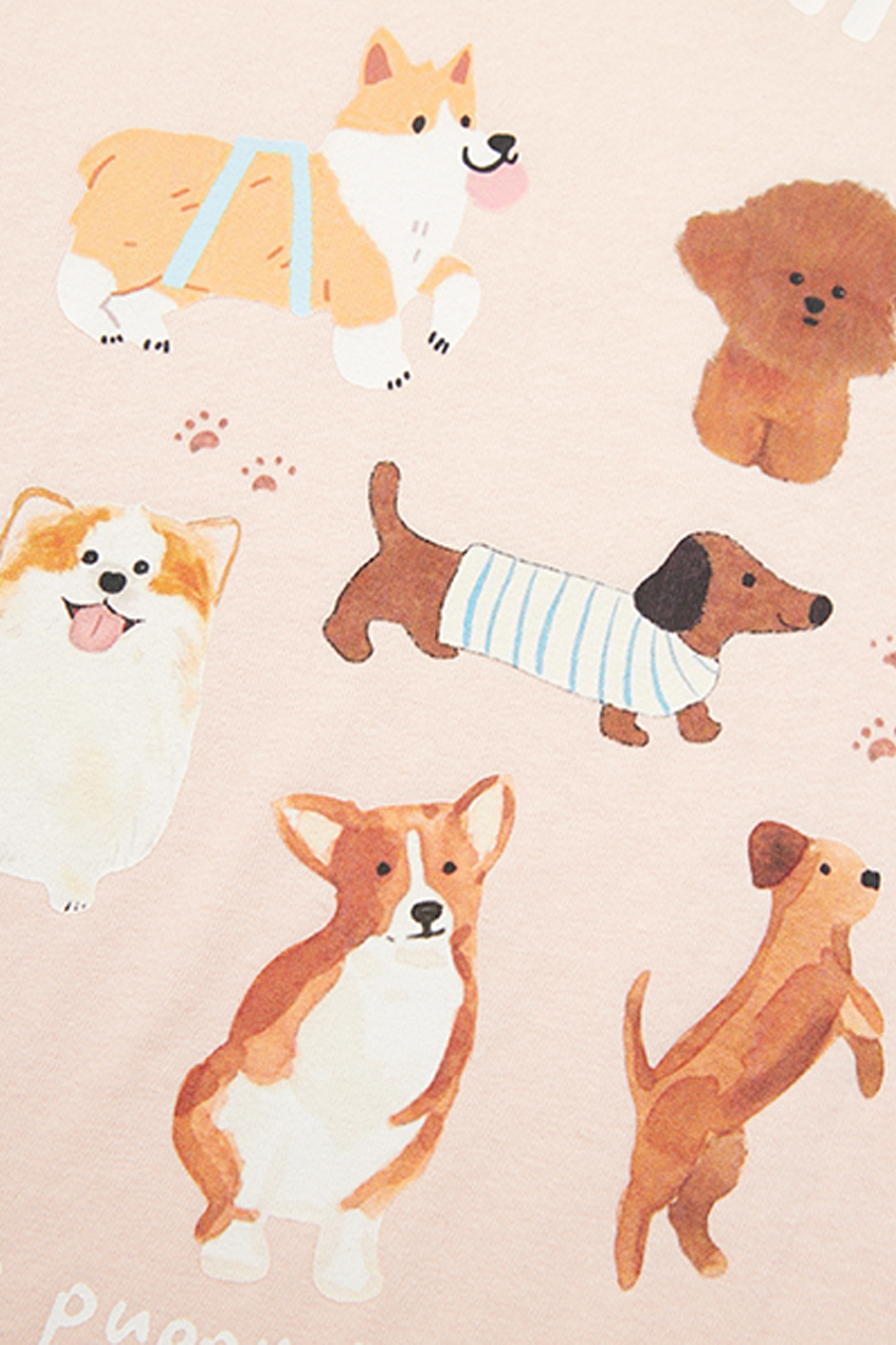 Loose Fit Dog Print Boat Neck T-Shirt|yescci