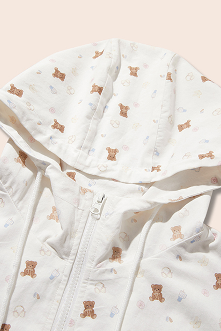 Bear Print Hooded Jacket|yescci-YESCCI.com