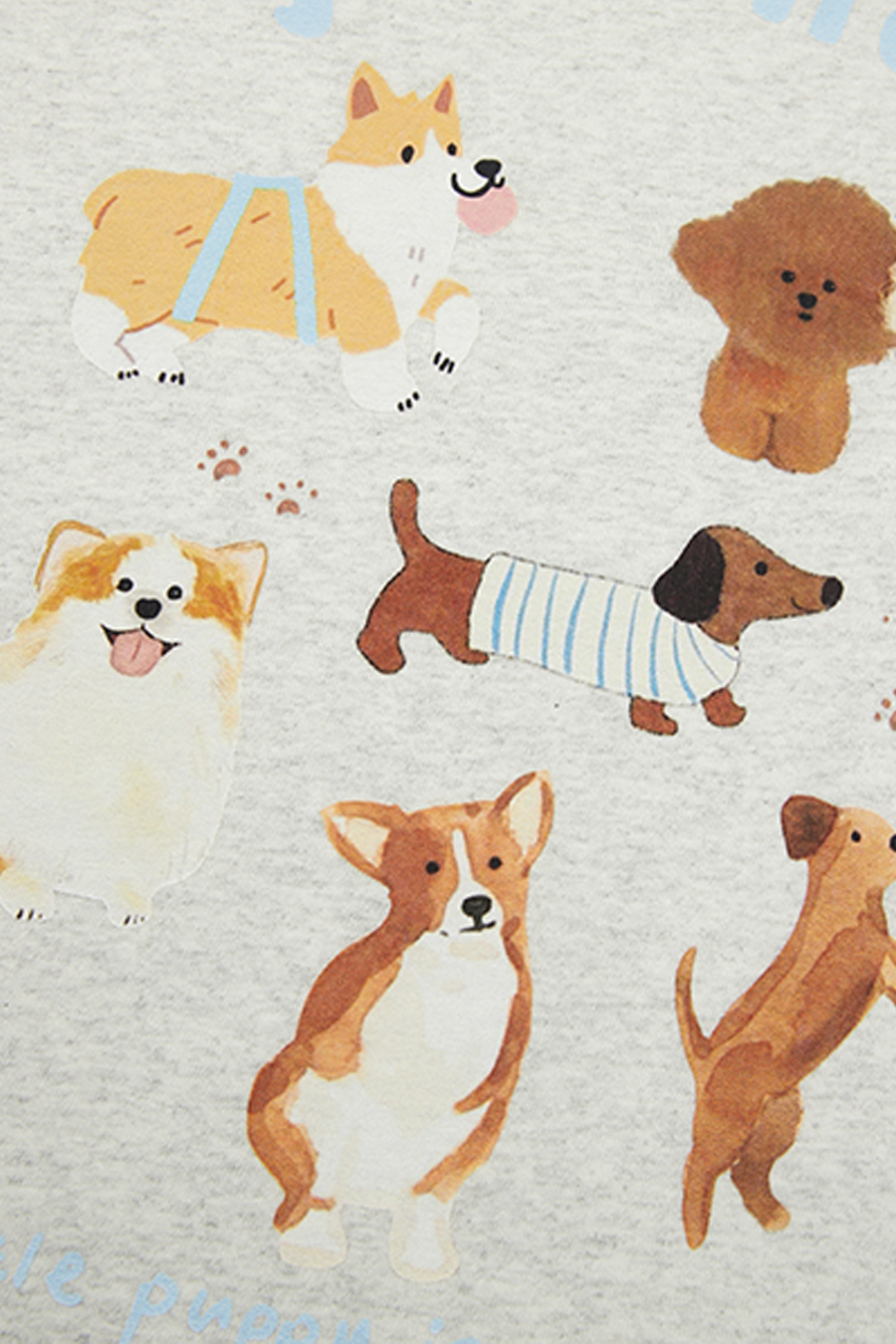 Loose Fit Dog Print Boat Neck T-Shirt|yescci