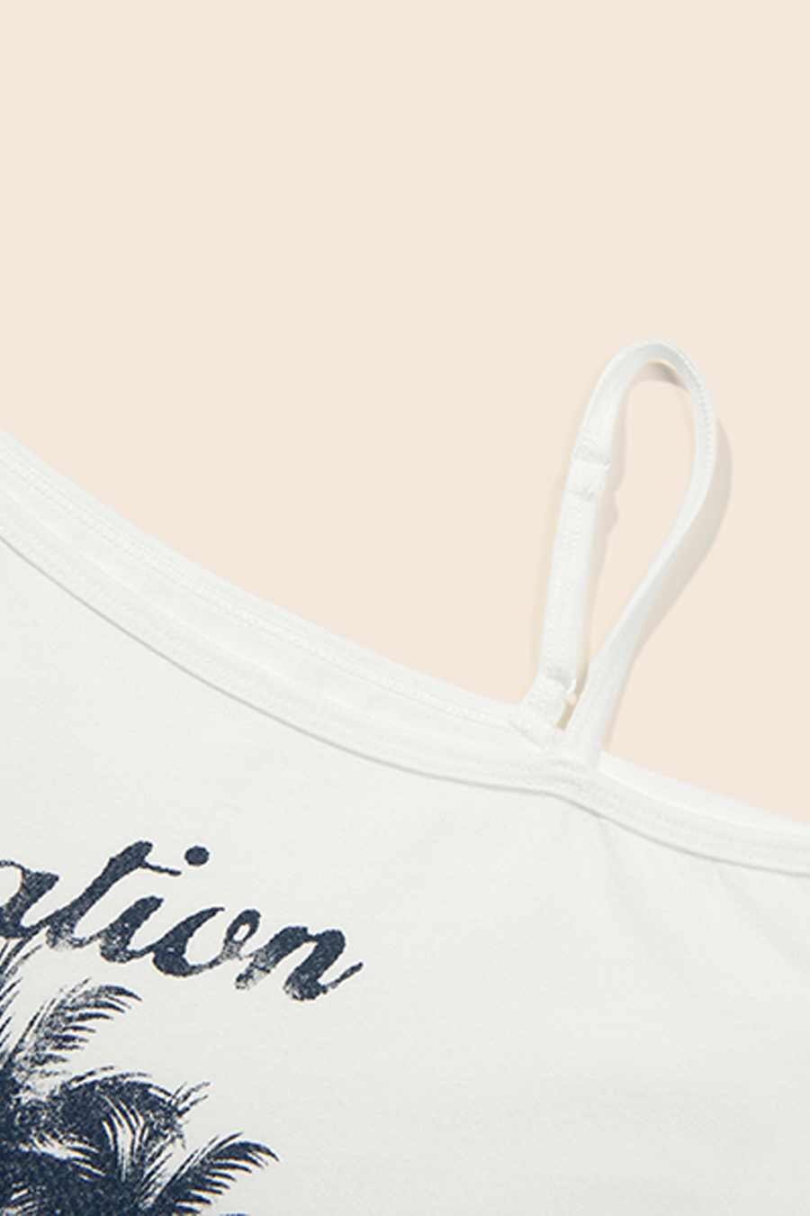 Vacation Print Asymmetrical Tee|yescci