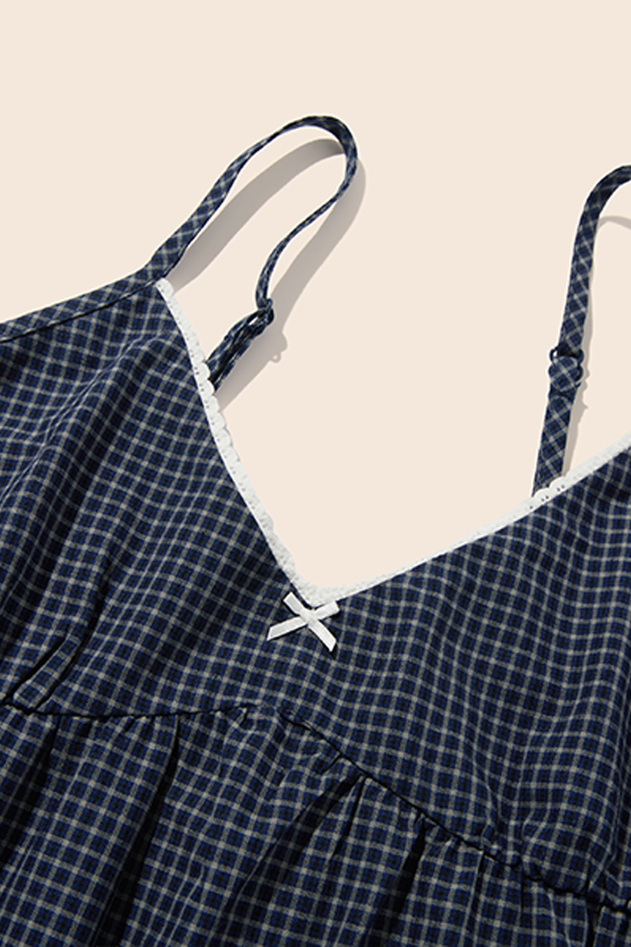 Gingham Peplum Cami Top|yescci