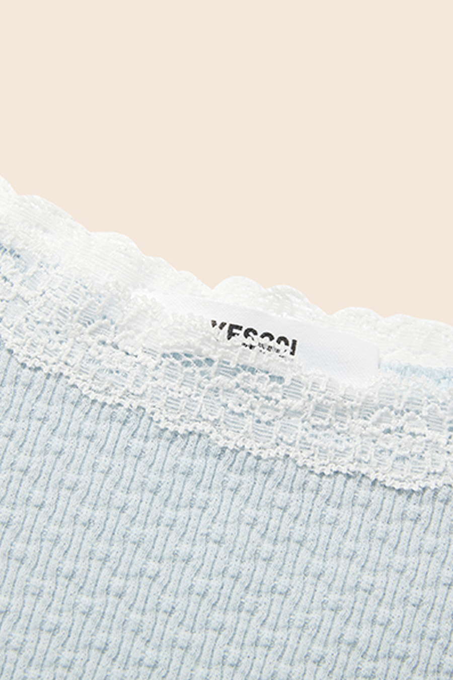 Lace Trim Waffle Knit Cami Top|yescci-YESCCI.com