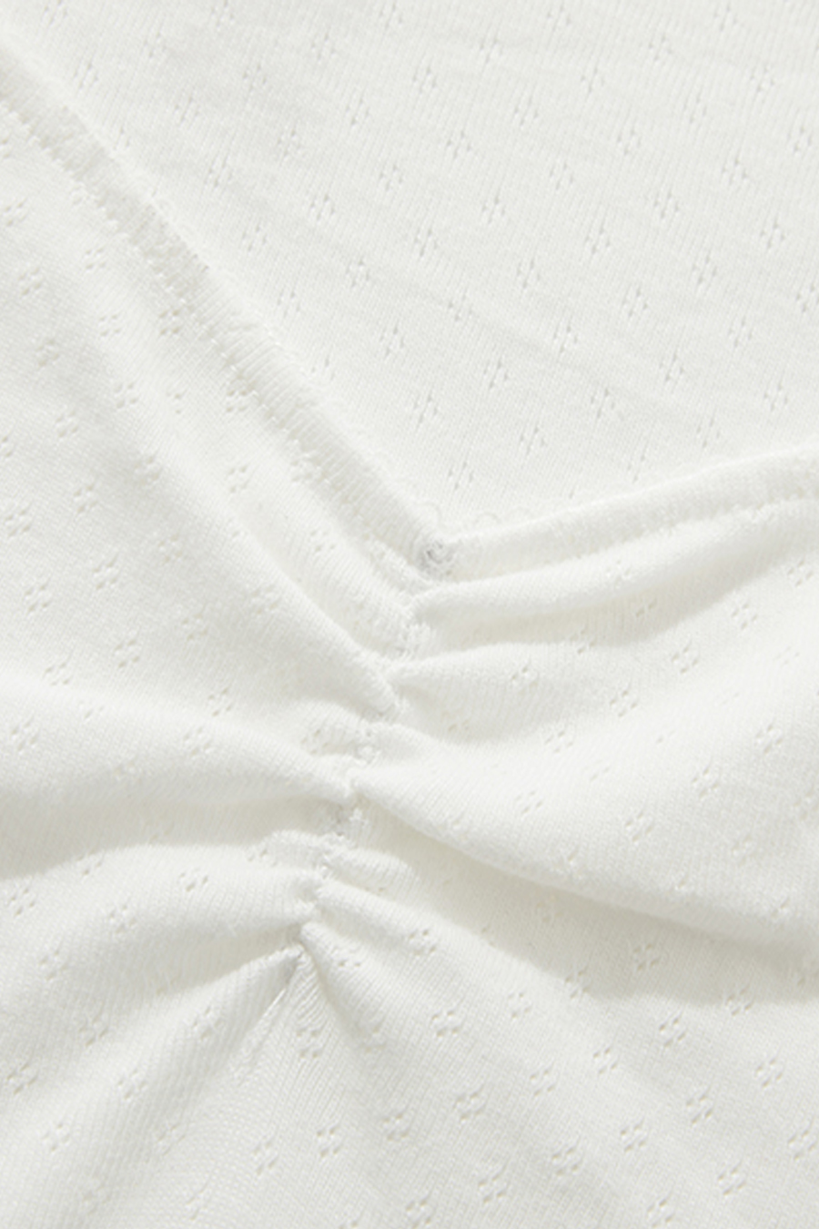 Square Neck Ruched Knit Tee|yescci-YESCCI.com