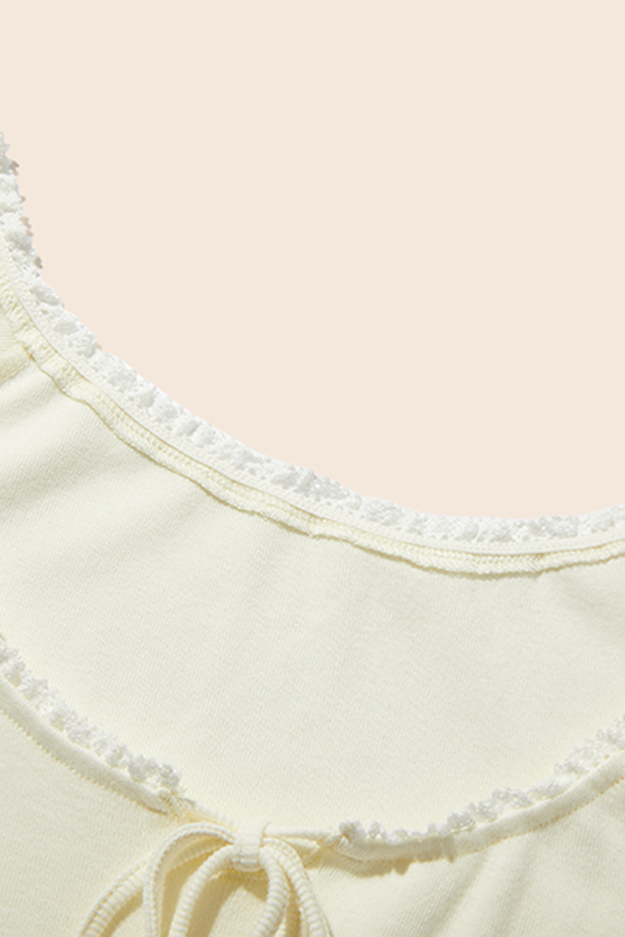 Lace Trim Bow Tie Top|yescci