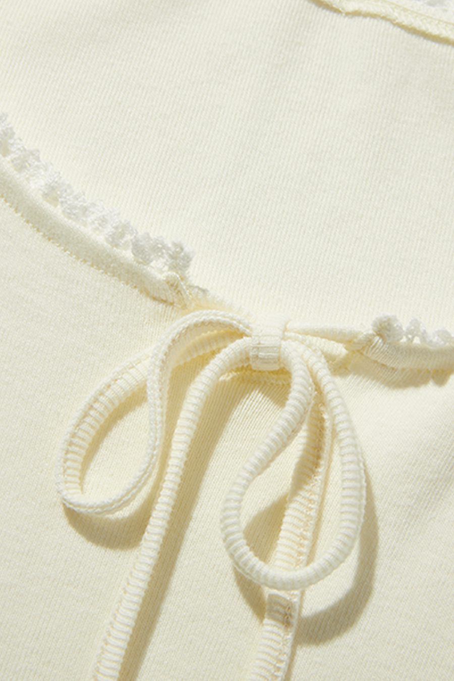 Lace Trim Bow Tie Top|yescci