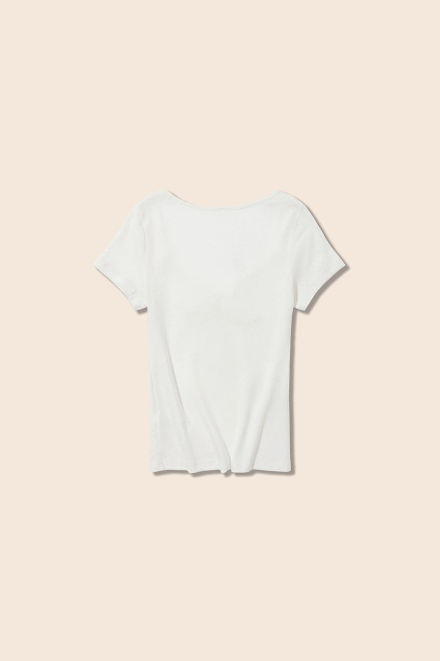 Square Neck Ruched Knit Tee|yescci-YESCCI.com
