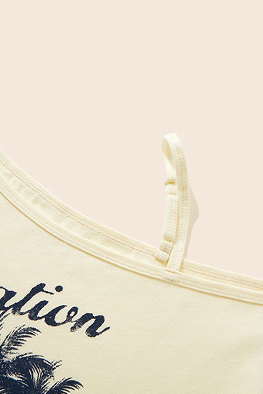 Vacation Print Asymmetrical Tee|yescci