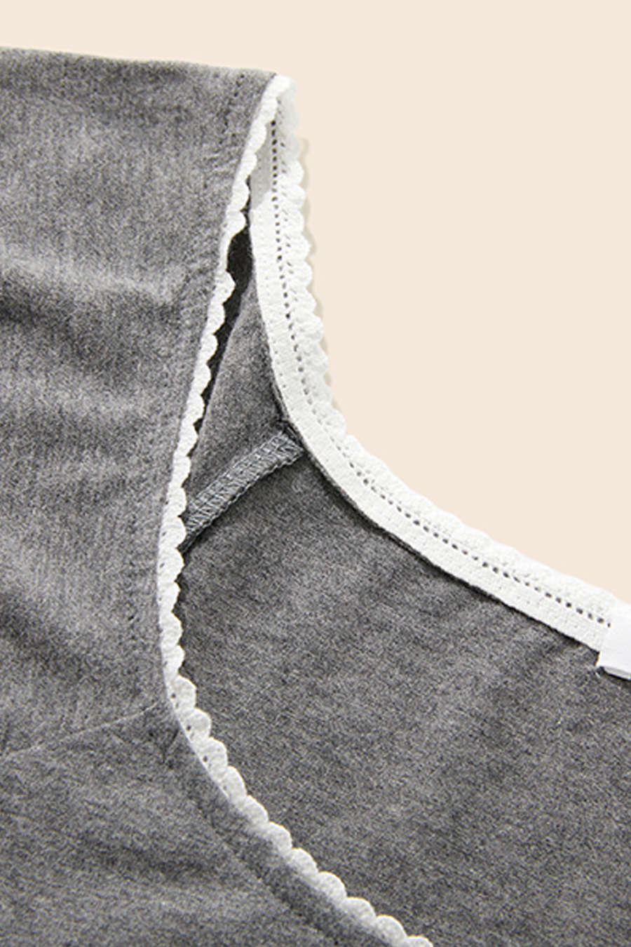 Lace Trim Scoop Neck Blouse|yescci-YESCCI.com