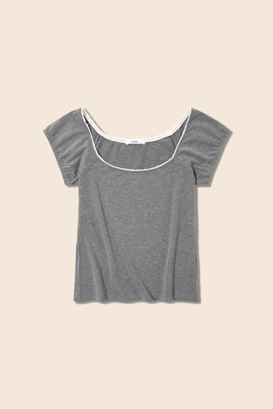 Lace Trim Scoop Neck Blouse|yescci-YESCCI.com
