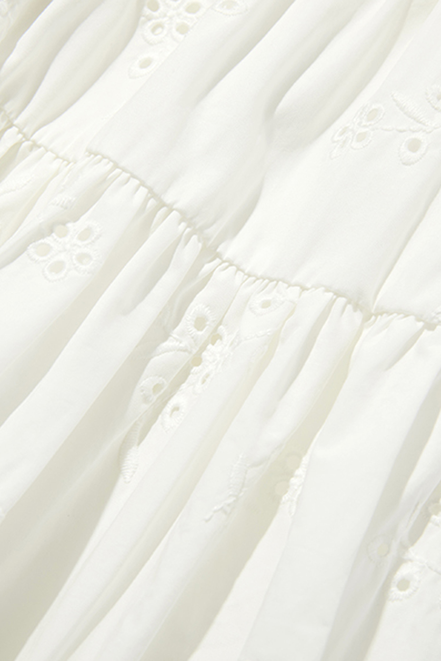 Sweet White Tiered Ruffle Skirt|yescci-YESCCI.com