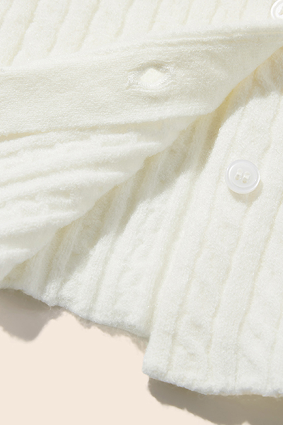 Lace Trim Collared Knit Cardigan|yescci-YESCCI.com