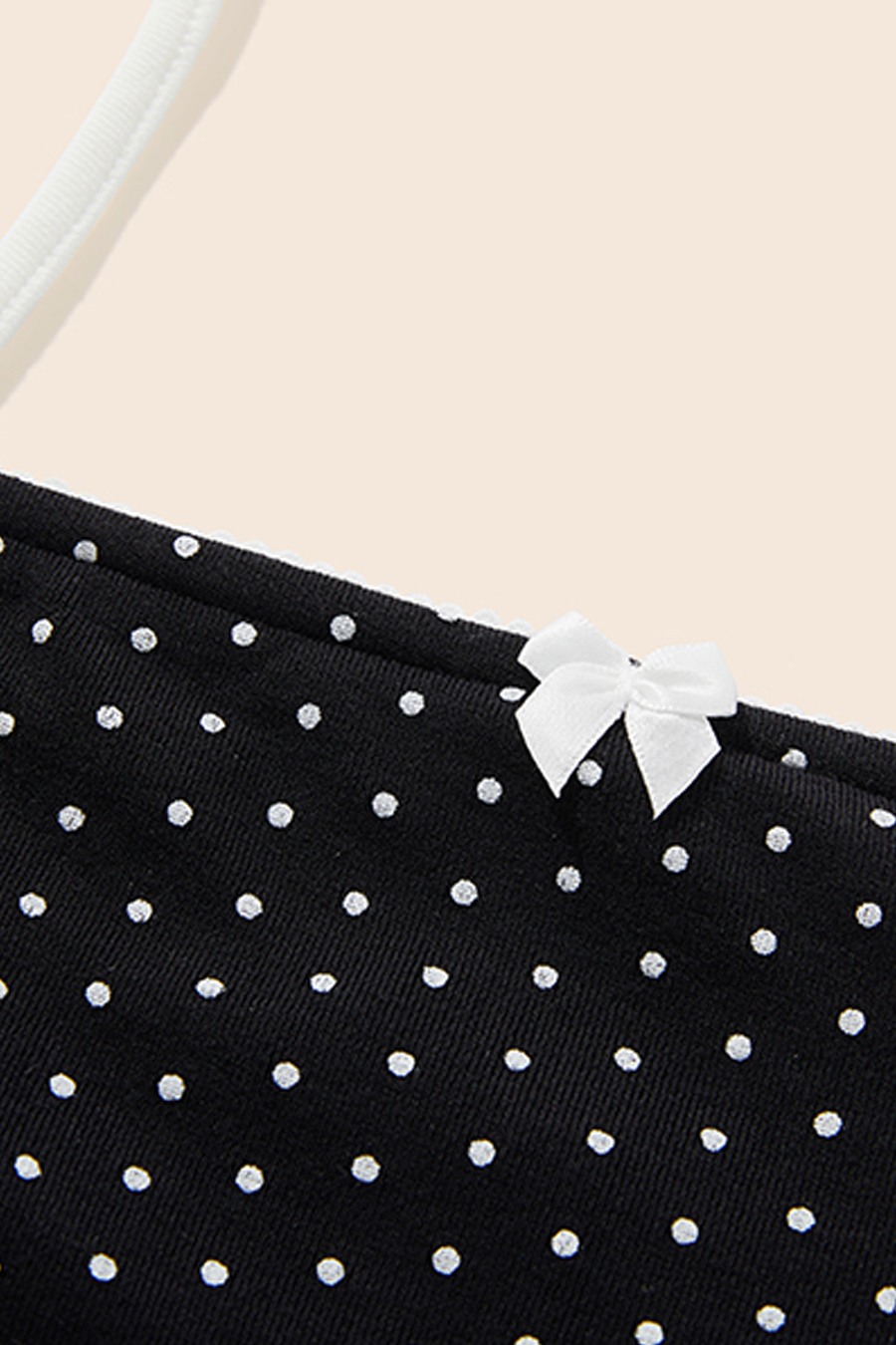 Polka Dot Bow Detail Cami|yescci-YESCCI.com