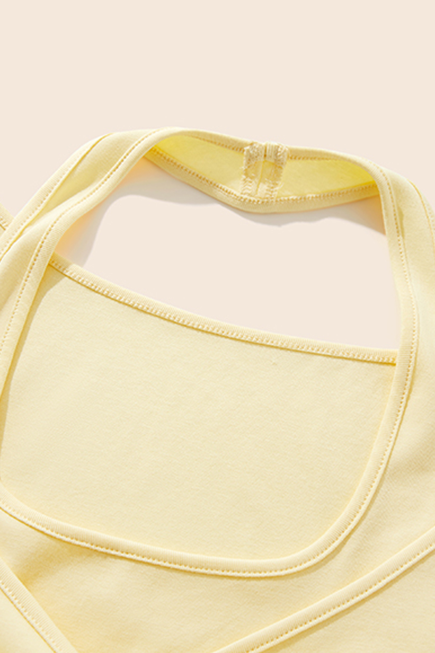 Faux Layer Halter Twist Front Tee|yescci-YESCCI.com