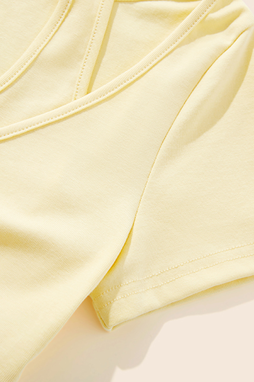 Faux Layer Halter Twist Front Tee|yescci-YESCCI.com
