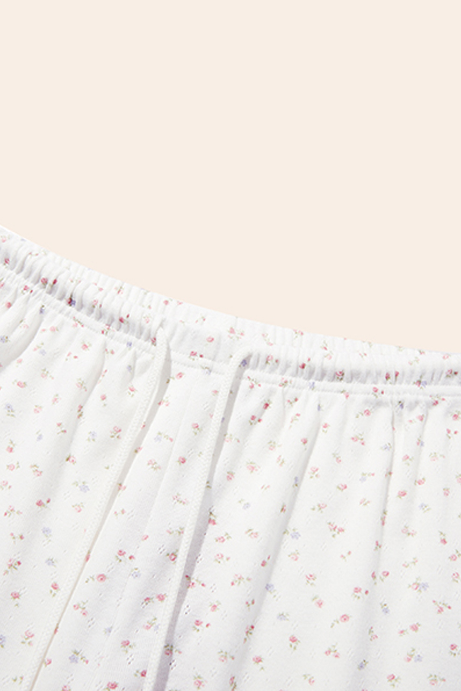 White Floral Print Casual Pants|yescci-YESCCI.com