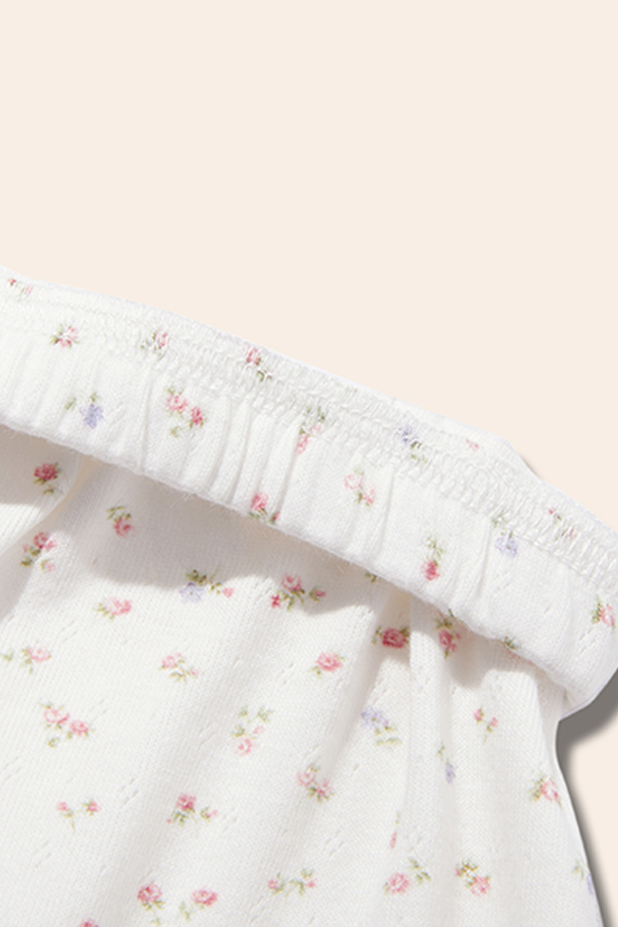 White Floral Print Casual Pants|yescci-YESCCI.com