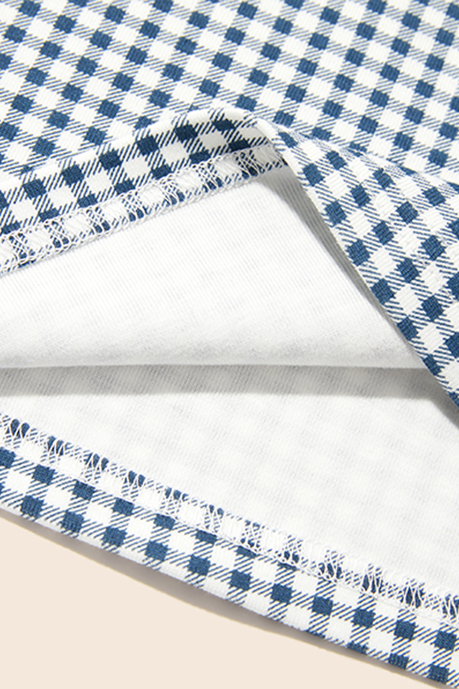 Gingham Henley Racerback Tank|yescci