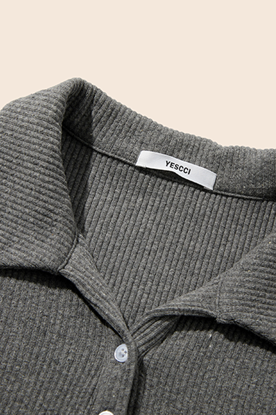 Buttoned Polo Flare Dress|yescci