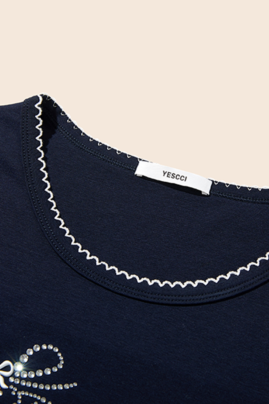 U-Neck Printed Casual Top|yescci