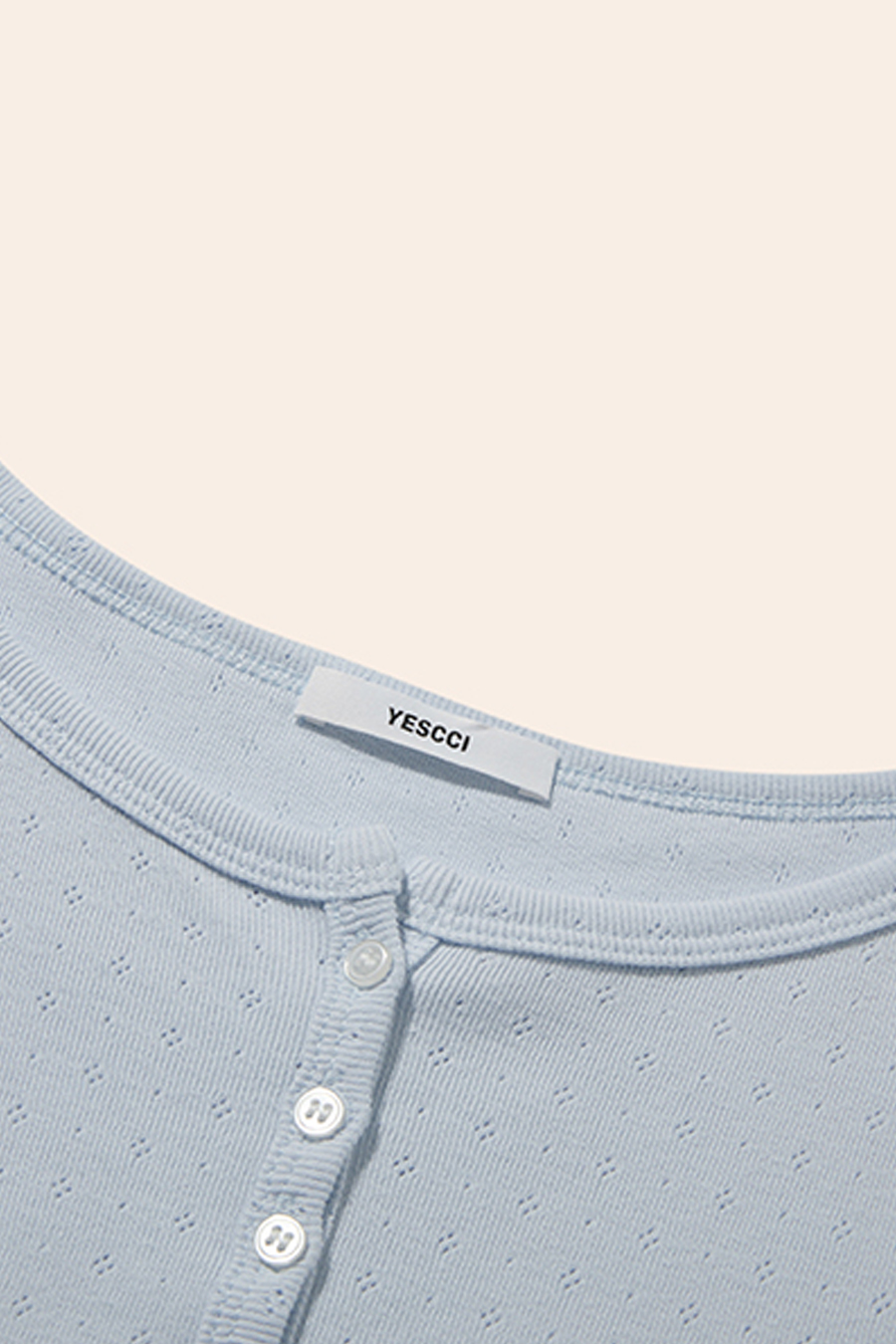 Henley Neck Long Sleeve Top|yescci-YESCCI.com