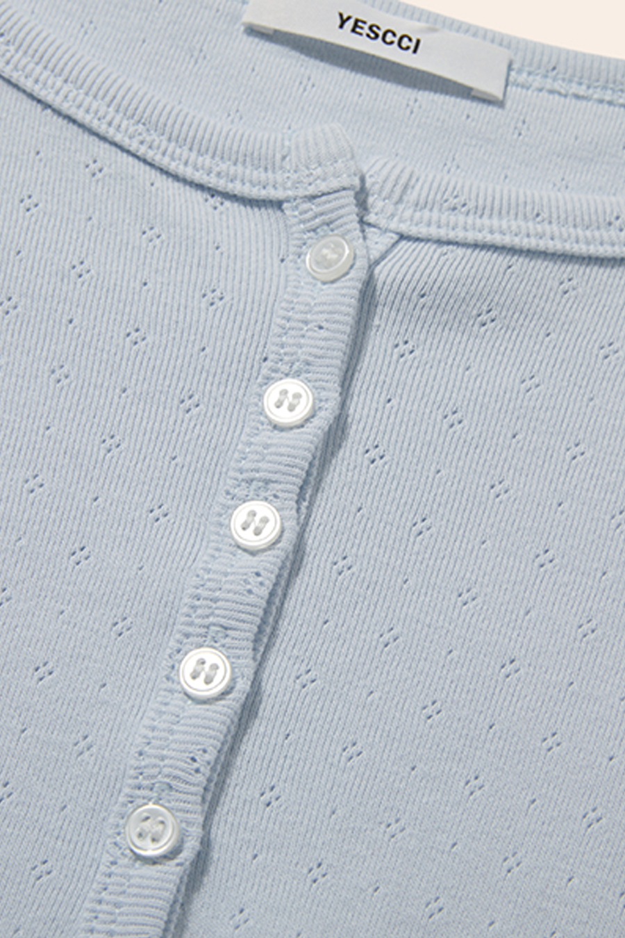 Henley Neck Long Sleeve Top|yescci-YESCCI.com