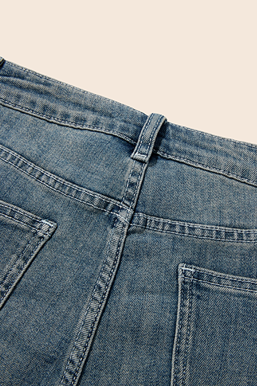 Star Print Pocket Denim Shorts|yescci