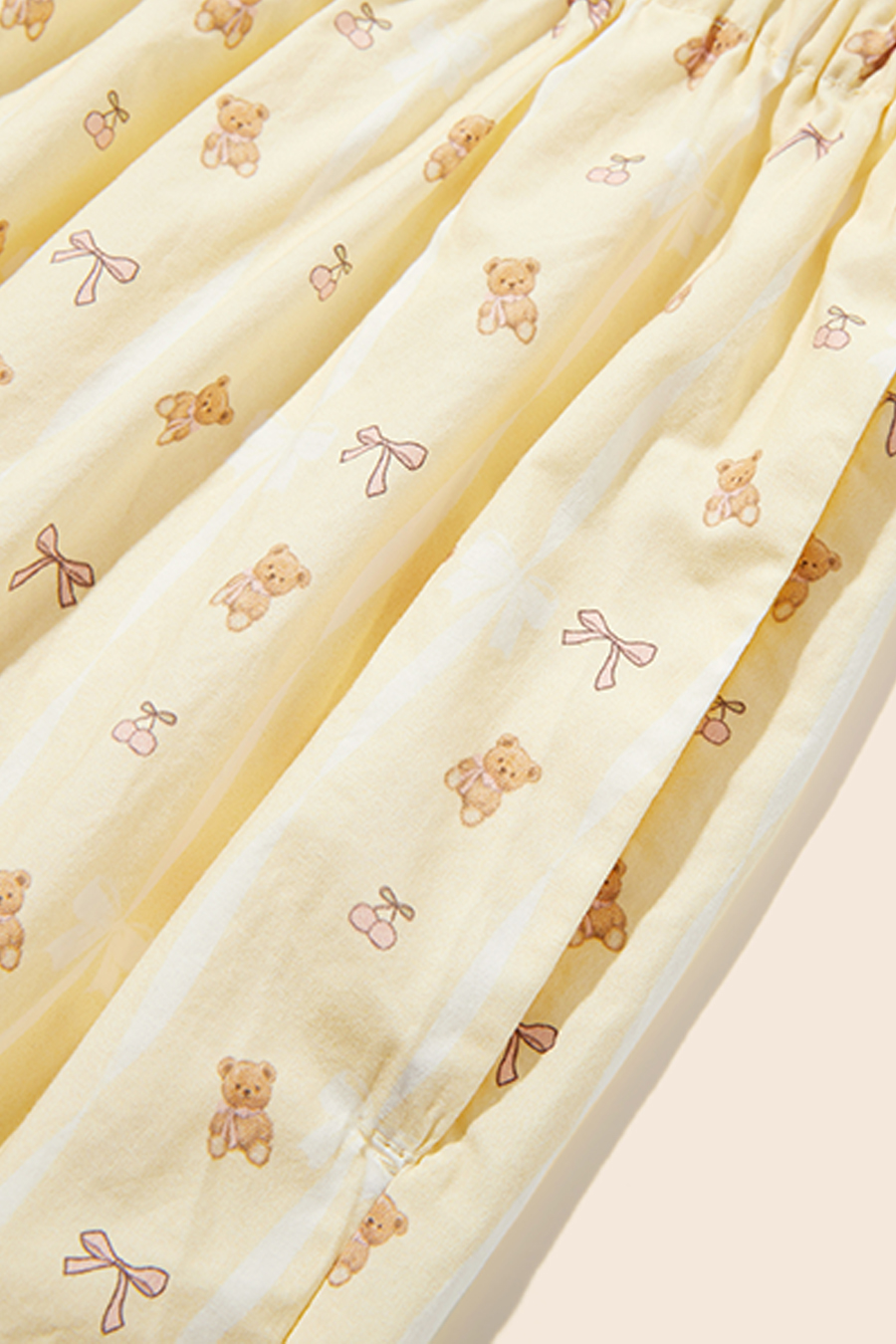 Teddy Bear Print Wide Leg Pants|yescci
