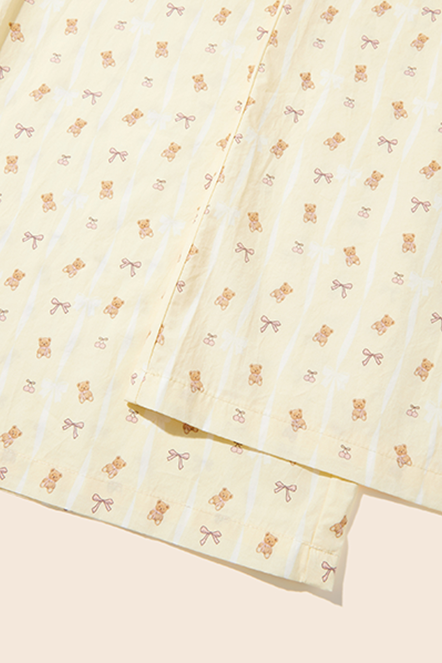 Teddy Bear Print Wide Leg Pants|yescci