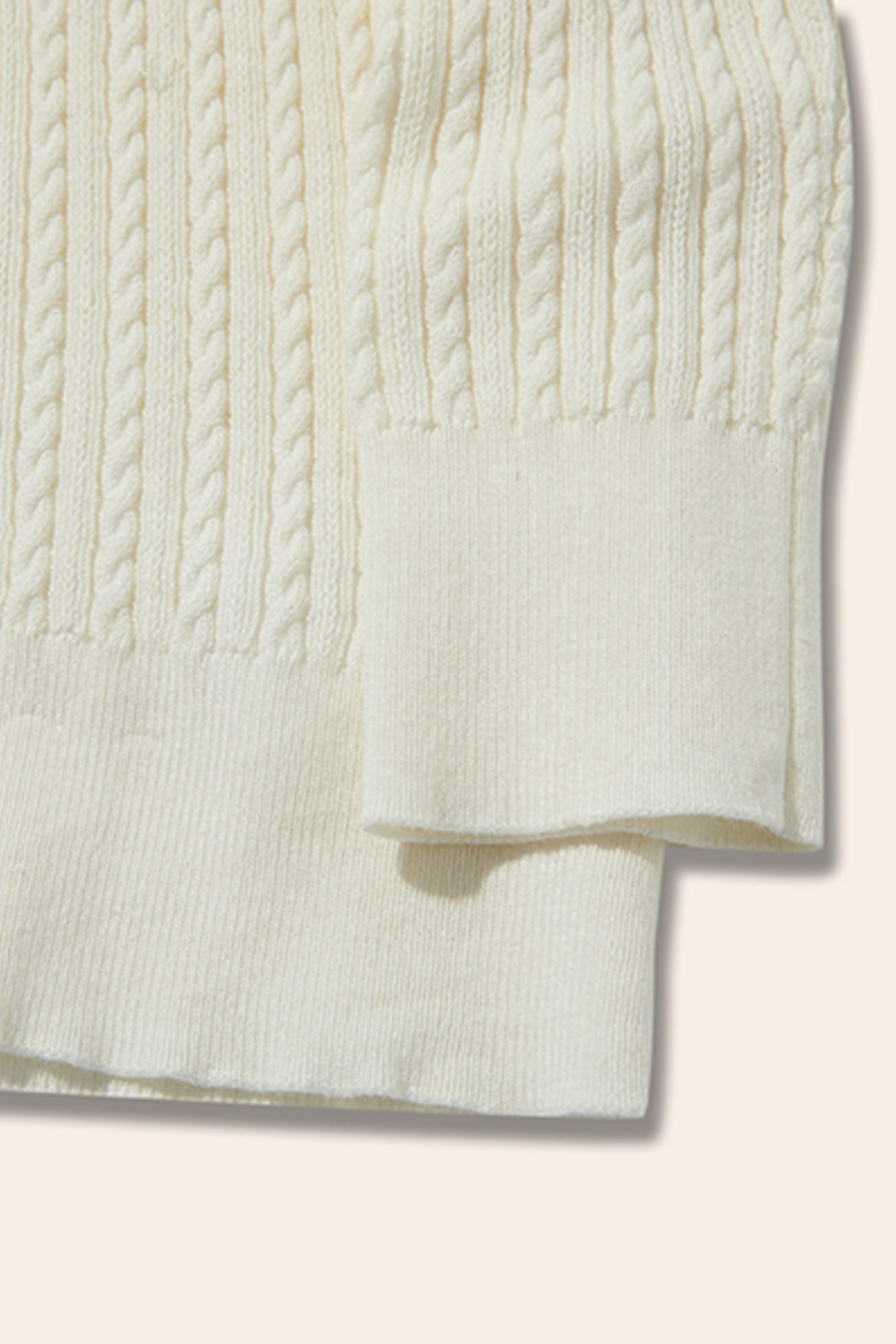 V-Neck Cable Knit Sweater|yescci-YESCCI.com