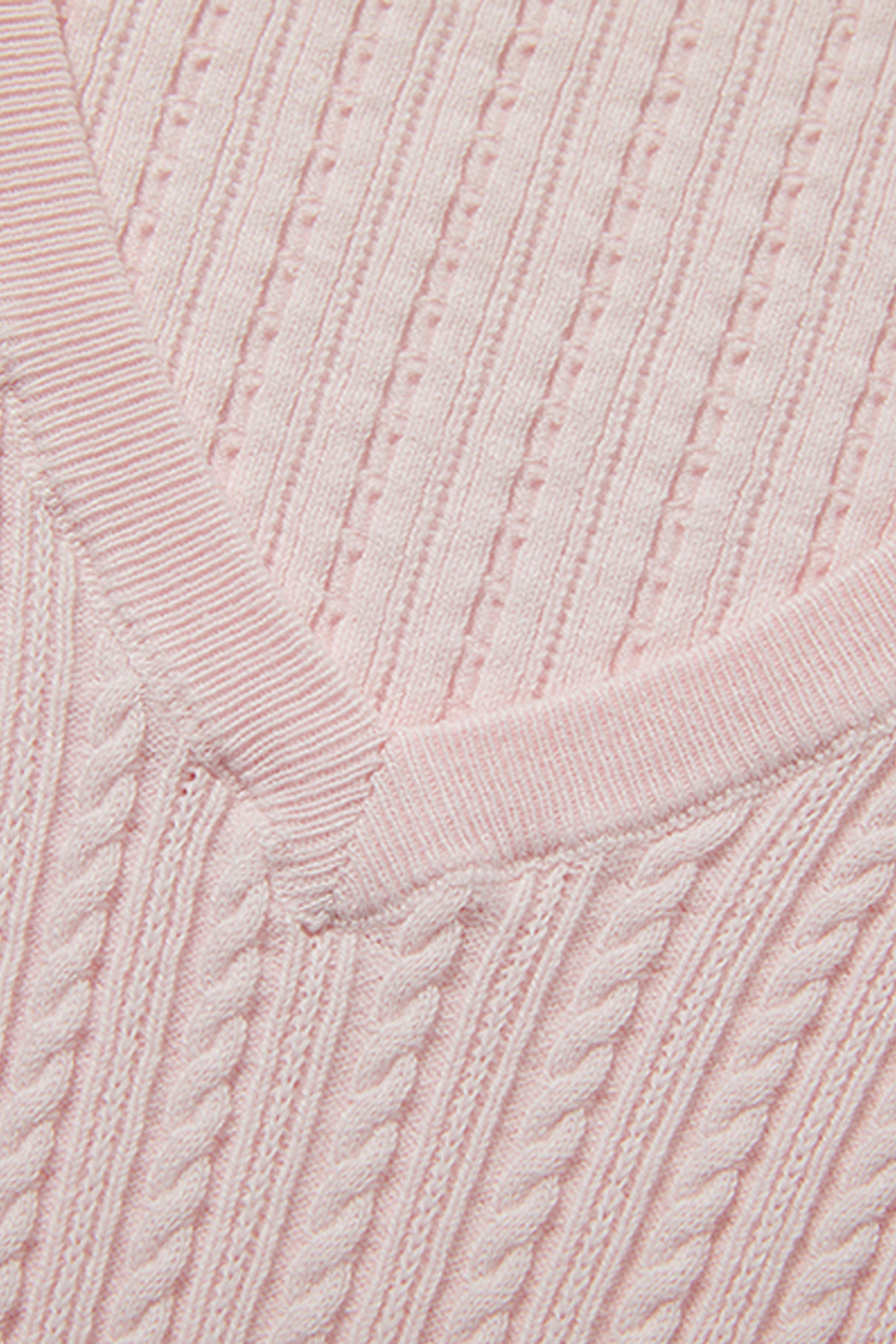 V-Neck Cable Knit Sweater|yescci-YESCCI.com