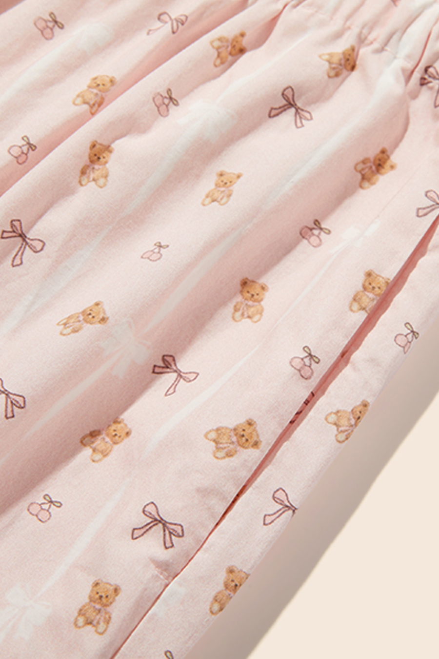 Teddy Bear Print Wide Leg Pants|yescci