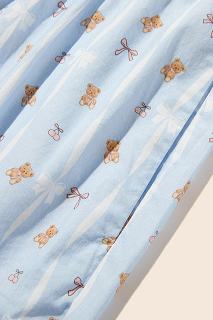 Teddy Bear Print Wide Leg Pants|yescci