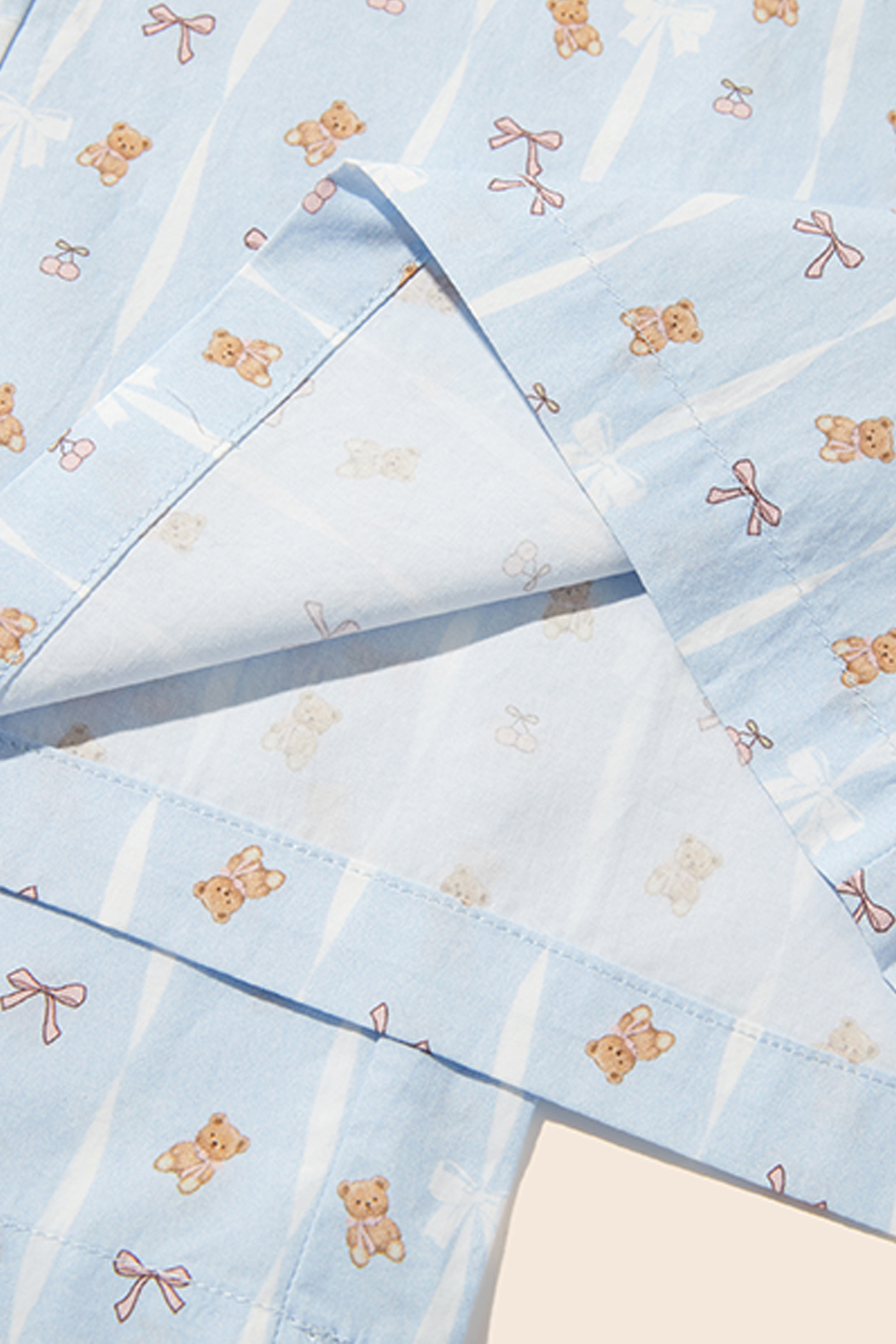 Teddy Bear Print Wide Leg Pants|yescci