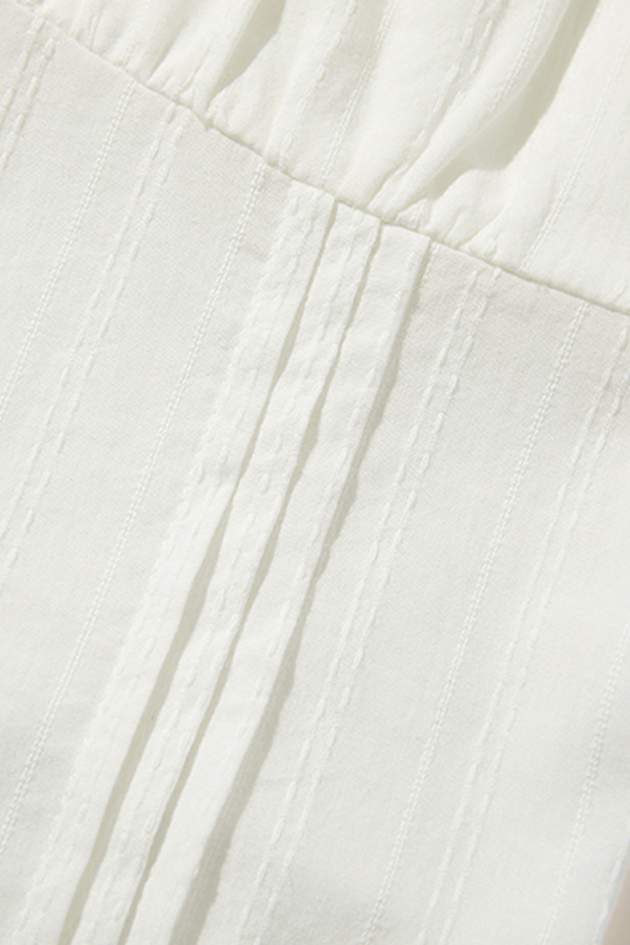 Eyelet Trim Ruffle Strap White Top|yescci-YESCCI.com
