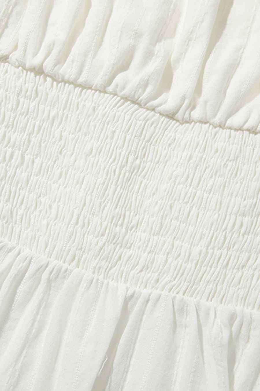 Eyelet Trim Ruffle Strap White Top|yescci-YESCCI.com