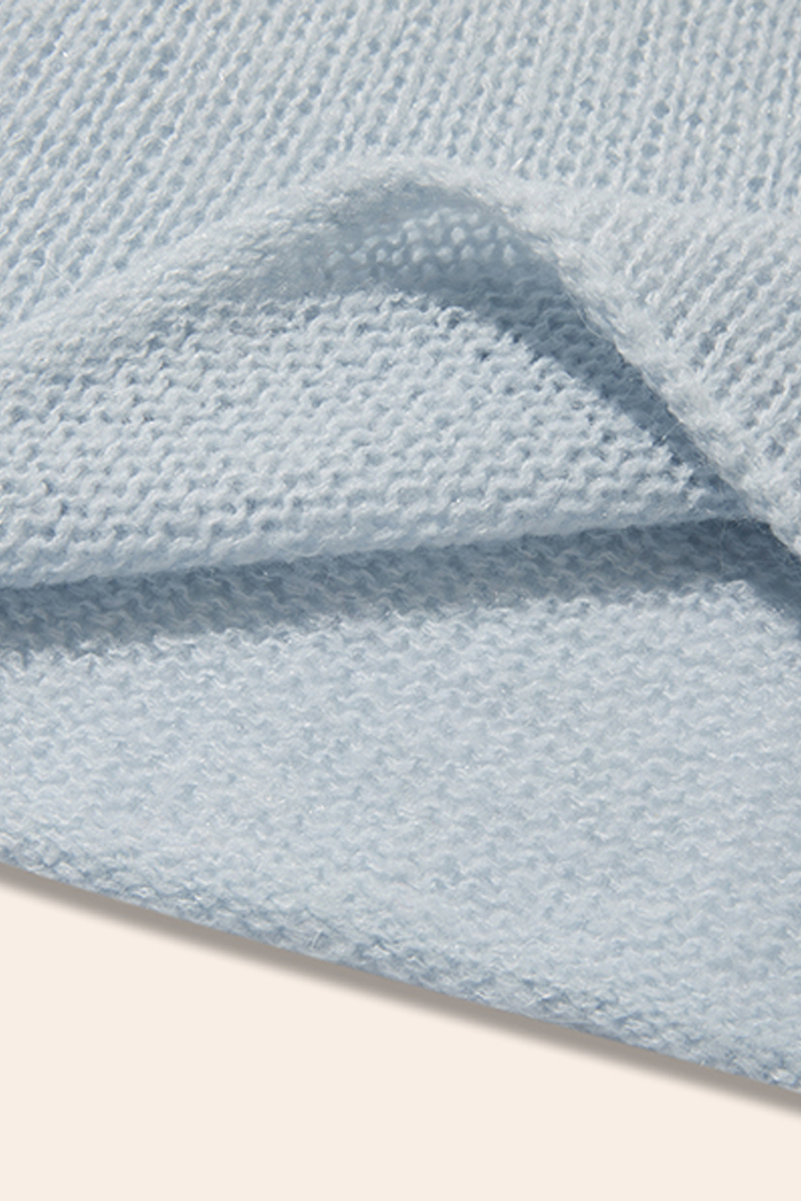 Blue Knit Sweater|yescci-YESCCI.com