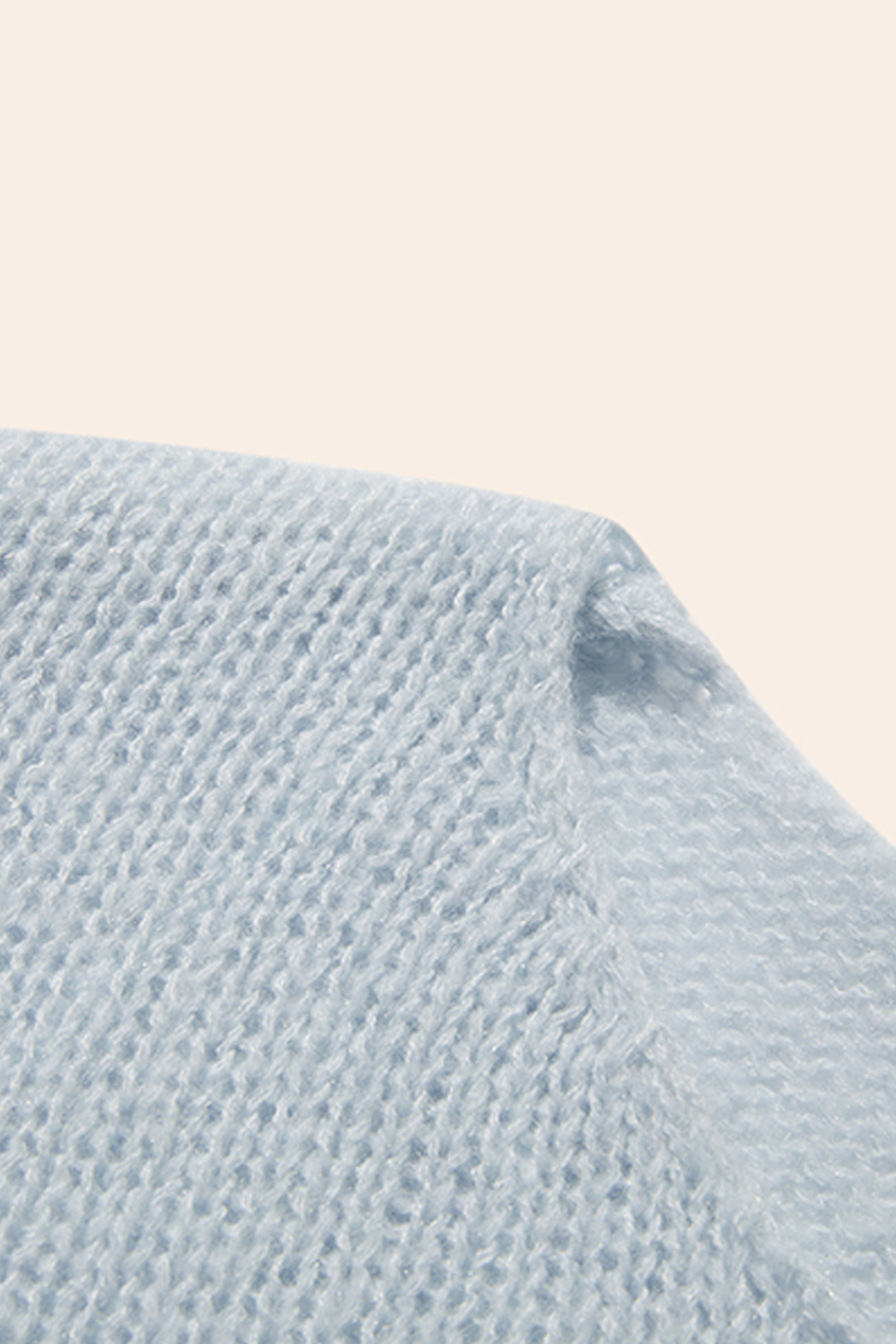 Blue Knit Sweater|yescci-YESCCI.com