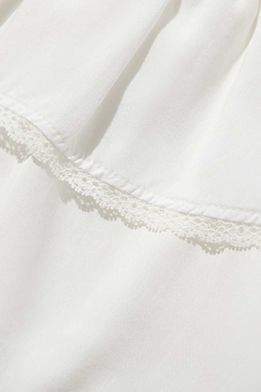 Elastic Waist Lace Trim Tiered Skirt|yescci