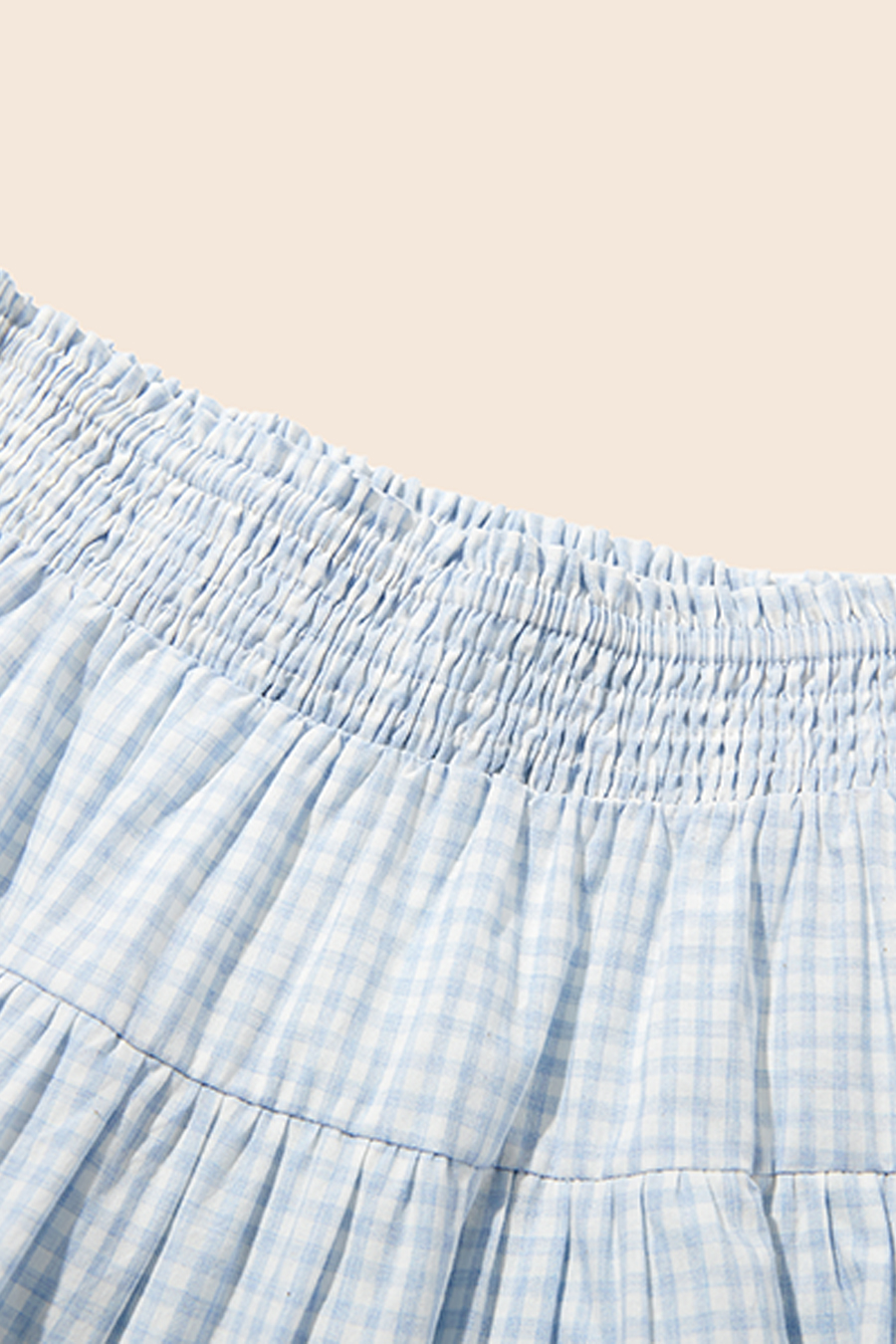 Elastic Waist Gingham Check Tiered Skirt|yescci