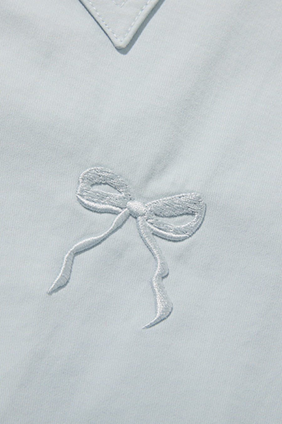 Bow Embroidered Zip-Up Jacket|yescci-YESCCI.com