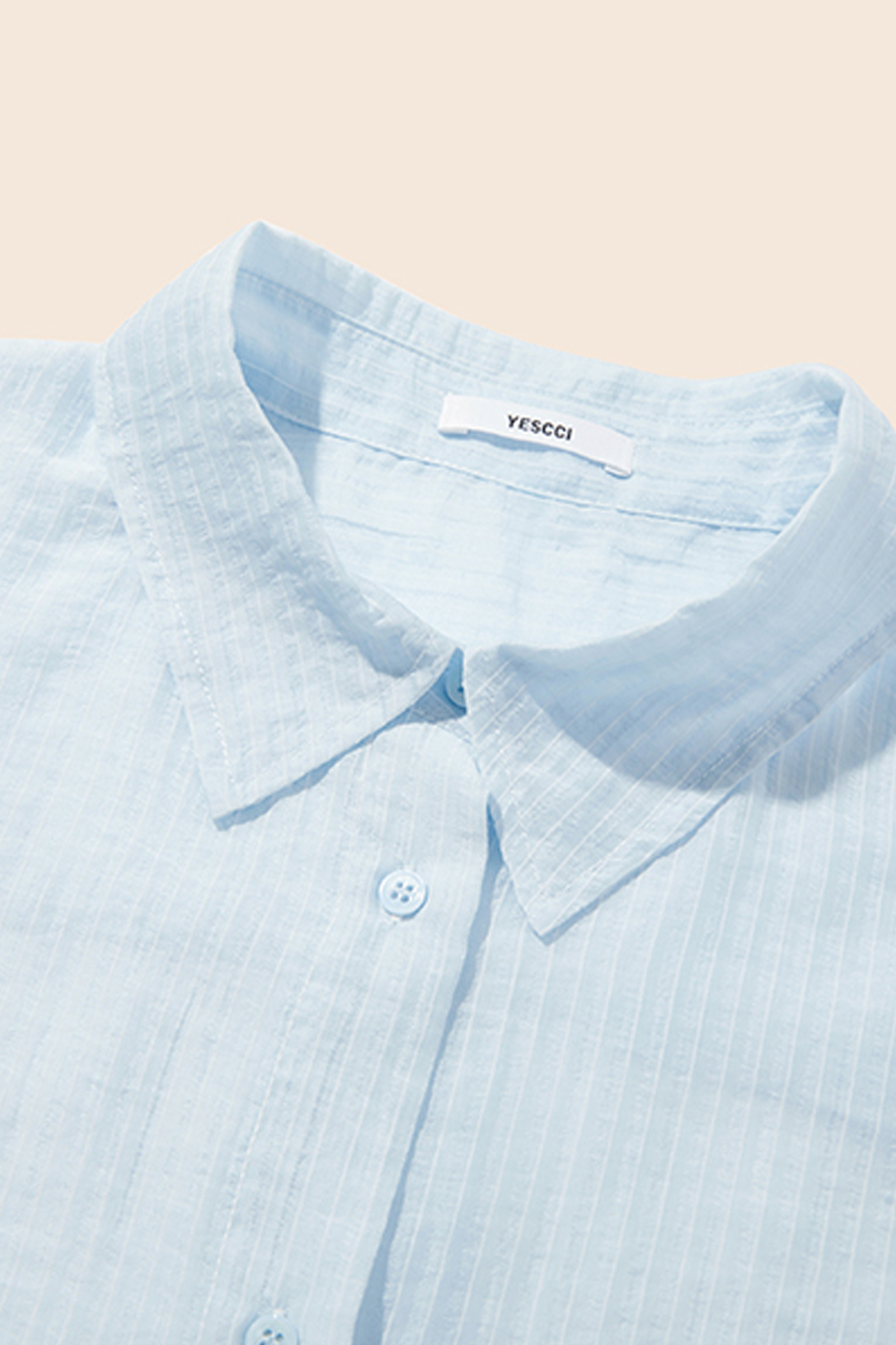 Stripe Long Sleeve Shirt|yescci-YESCCI.com
