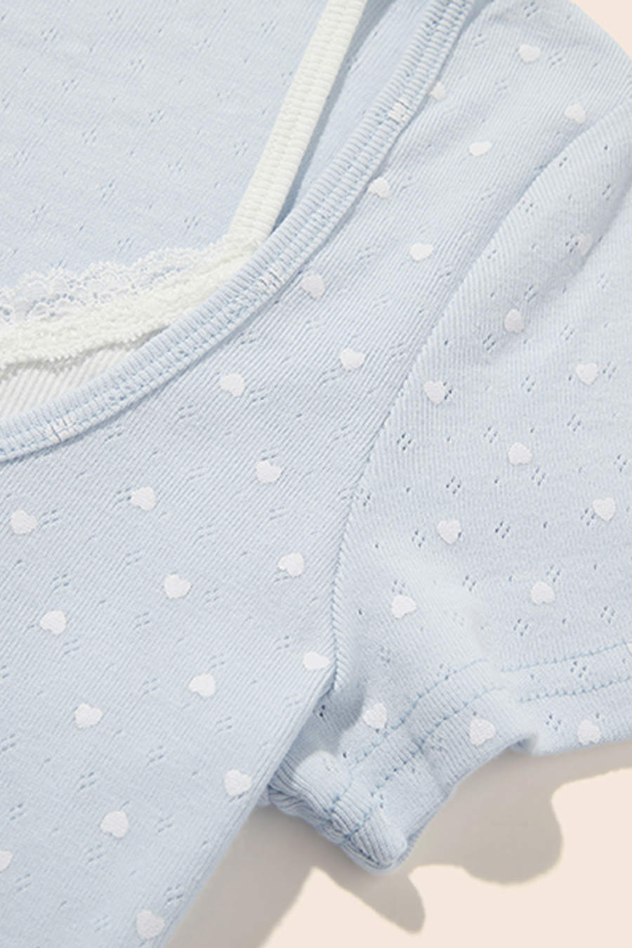 Polka Dot Faux Two-Piece T-Shirt|yescci-YESCCI.com