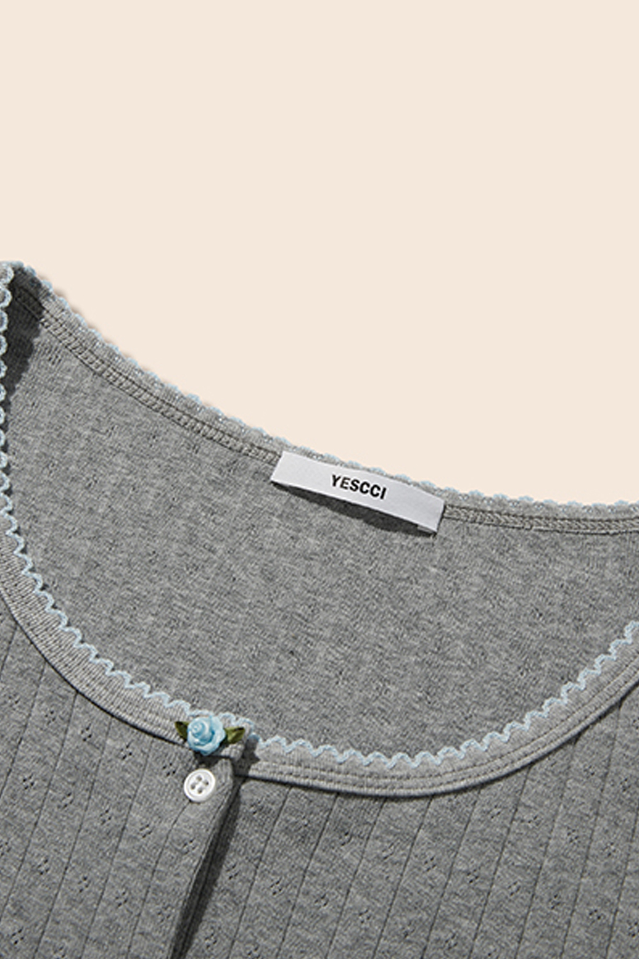 Lace-Trim Knit Shirt|yescci-YESCCI.com