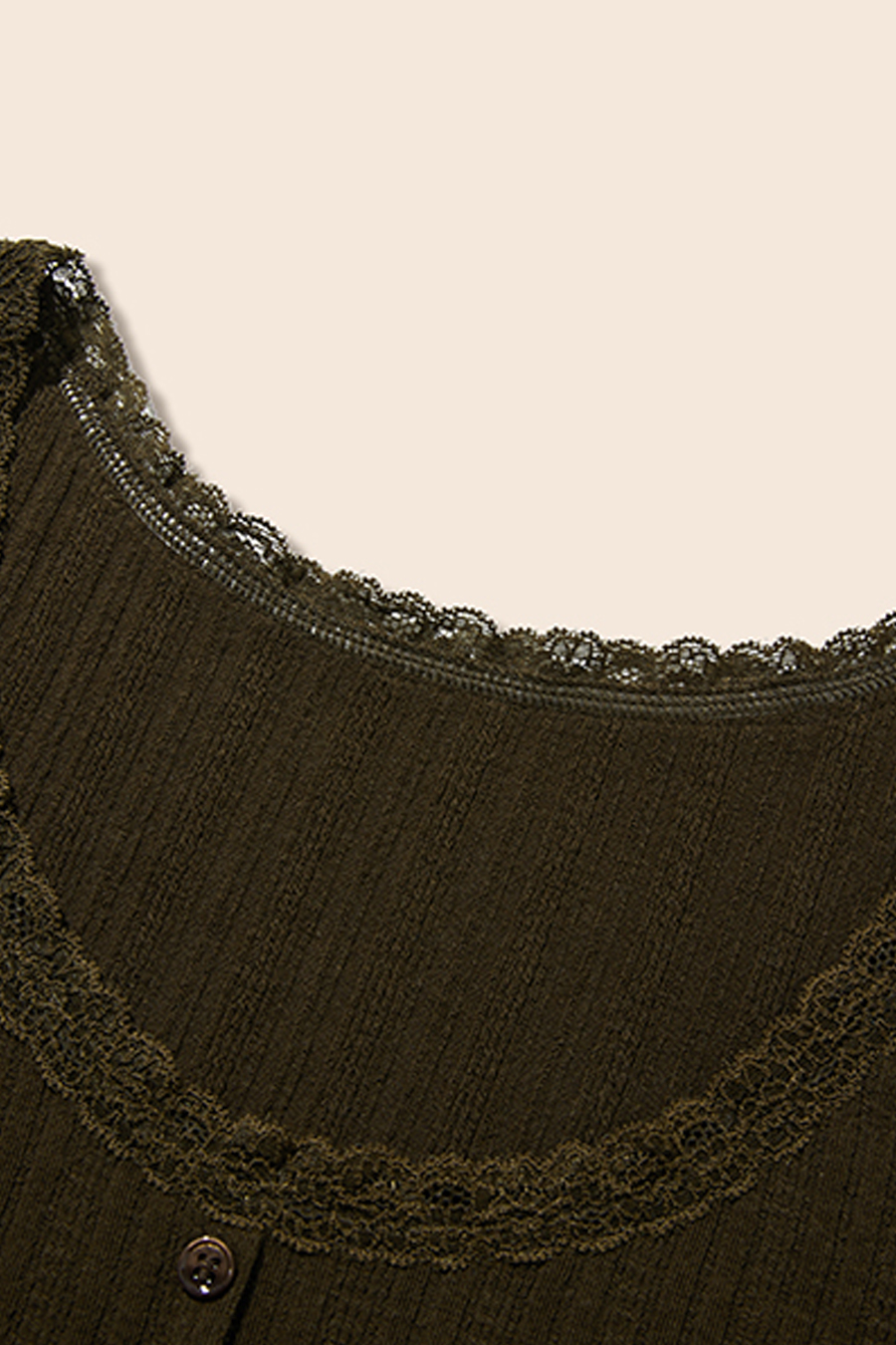 Lace Trim Knit Top|yescci-YESCCI.com