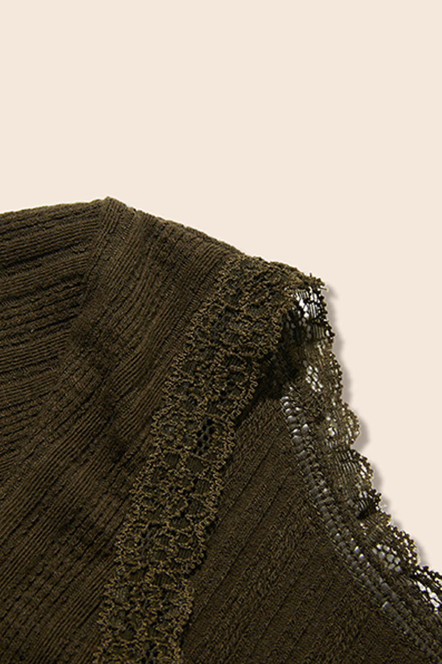 Lace Trim Knit Top|yescci-YESCCI.com