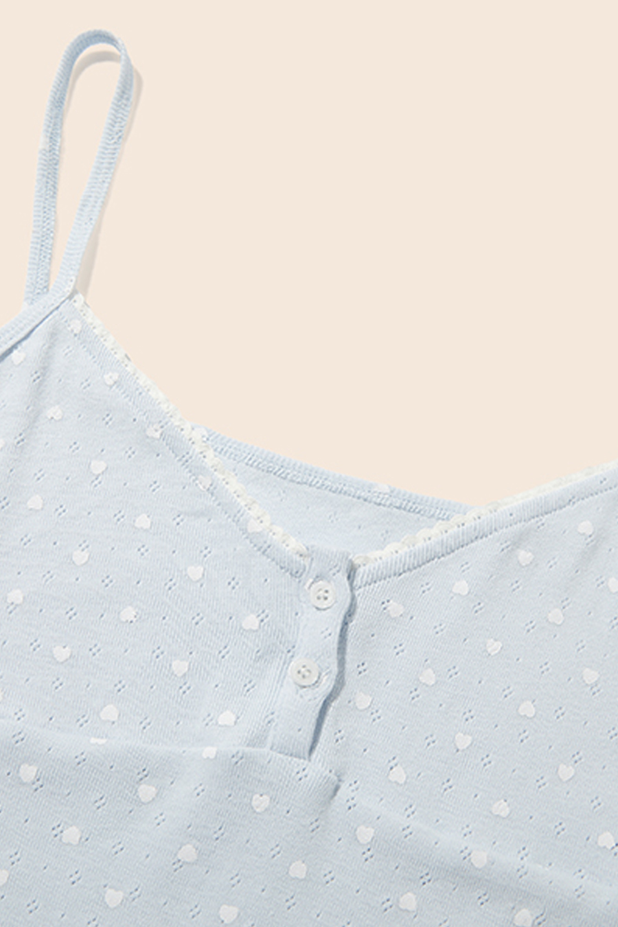 Coquette Lace Trim Heart Print Cami|yescci-YESCCI.com