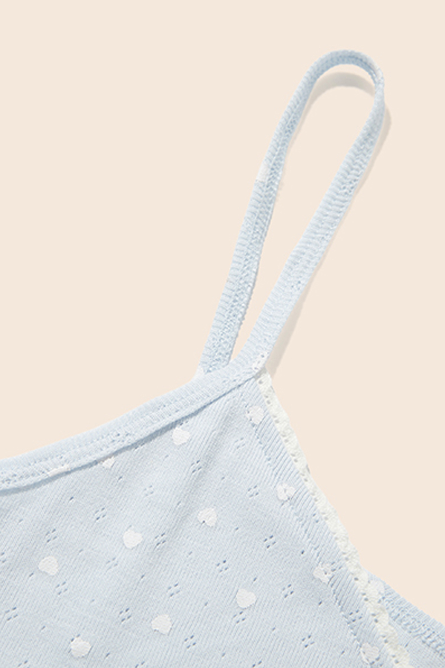Coquette Lace Trim Heart Print Cami|yescci-YESCCI.com