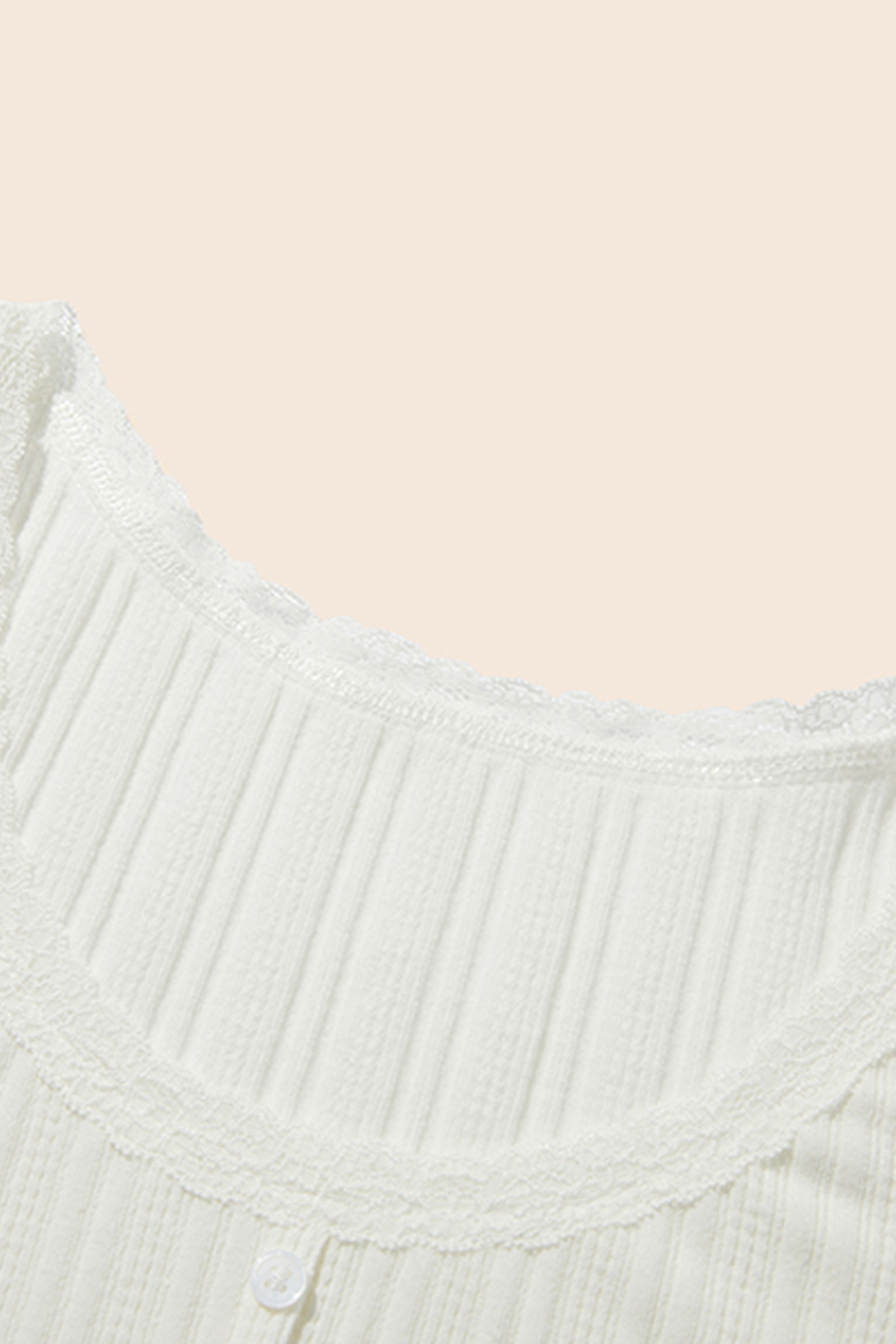 Lace Trim Knit Top|yescci-YESCCI.com